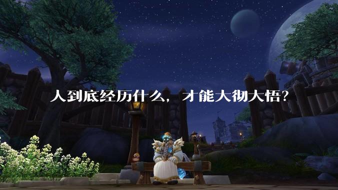人到底经历什么，才能大彻大悟？